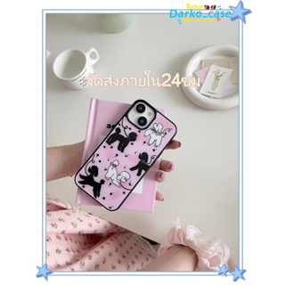 🎈จัดส่งภายใน24ชม🎈เคส for iPhone 11 14 Pro Max Case for iPhone 12 13 ป้องกันการตก การป้องกัน ขอบดำ เรียบง่าย การ์ตูน