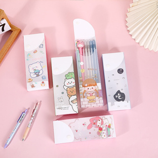 กล่องใส่ปากกา ดินสอ แบบสไลด์ ลายการ์ตูนน่ารัก สีสันสดใส สไตล์ญี่ปุ่น คละลาย