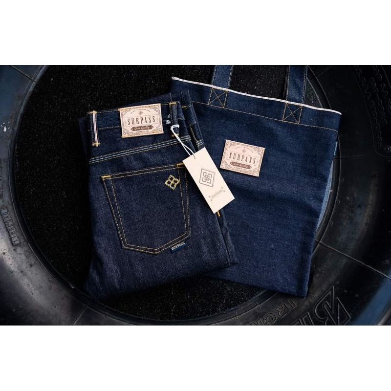 Surpass Denim ( Brass ) 16 oz. กระบอกเล็ก,กระบอกตรง
