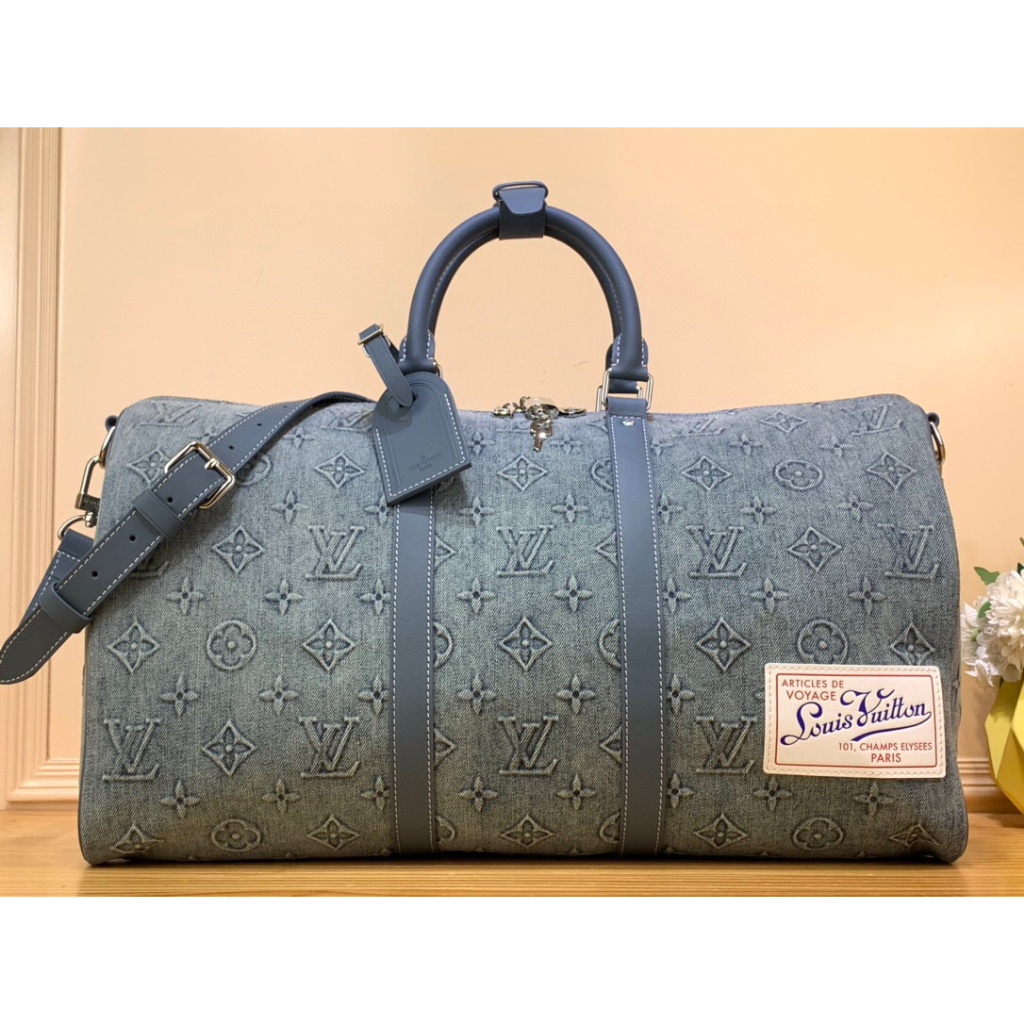 พรี​ ราคา9300 Lv Louis Vuitton Keepall 50 M22532 กระเป๋าเดินทาง  size50 x 29 x 23cm