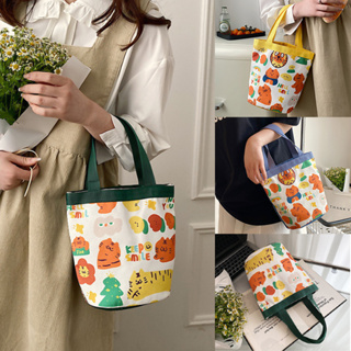 【พร้อมส่ง】กระเป๋าถือ กระเป๋าผ้า สไตล์เกาหลี แฟชั่นมา น่ารัก -bucket bag