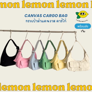 [[ส่งไว]] กระเป๋าผ้าแคนวาส canvas cargo bag  คาร์โก้ กระเป๋าทรงพระจันทร์เสี้ย สะพายไหล่