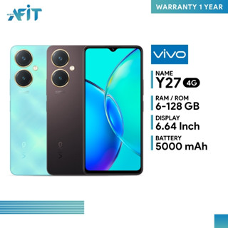 Vivo Y27 4G (6+128GB) มือถือสายประหยัดหน้าจอ 6.64 นิ้ว แบตเตอรี่ 5000mAh ชาร์จไว 44W ชิป Helio G85 ll ประกันศูนย์ 1 ปี