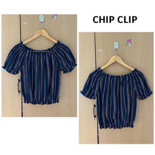 เสื้อผู้หญิงคอปาดเปิดไหล่ แบรนด์ CHIP CLIP แท้💯%มือ2รายละเอียดเพิ่มเติมด้านล่างค่ะ