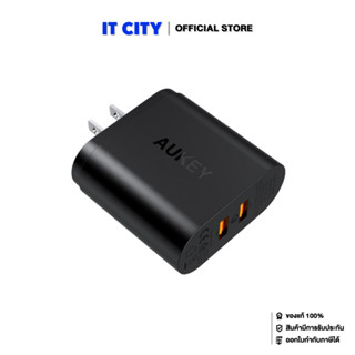 AUKEY PA-T16 หัวปลั๊กชาร์จเร็ว Dual Qualcomm Quick Charge 3.0 แบบ 2 ช่อง (CEP-001332)