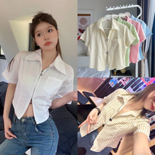 พร้อมส่ง‼️ Candy Top 🍨 เสื้อเชิ้ตซิปหัวใจ 💞