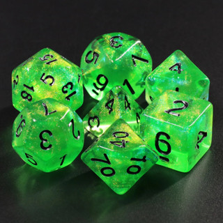 Emerald Enchantment Dice Set of 7 | ลูกเต๋า Dice For DnD D&amp;D MTG RPG TRPG เกมกระดาน บอร์ดเกม Game ไพ่ทาโรต์ Magic เมจิก