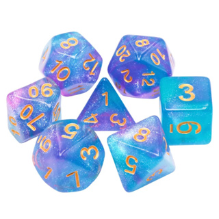 Arcane Frostfire Dice Set of 7 | ลูกเต๋า Dice For DnD D&amp;D MTG RPG TRPG เกมกระดาน บอร์ดเกม Game ไพ่ทาโรต์ Magic เมจิก