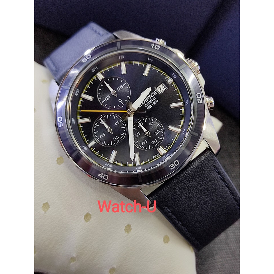 นาฬิกาCASIO EDIFICE CHRONOGRAPH สายหนังสีน้ำเงิน รุ่น EFR-526L-2CV /EFR-526L-2C