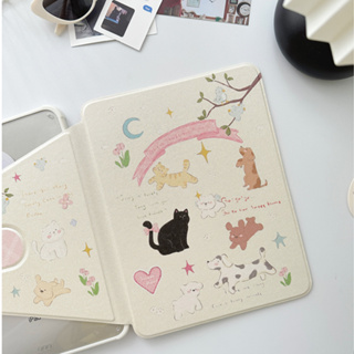 เคส iPad หมุนได้ 360° ฝาหลังอะคริลิคสัตว์แมวสุนัข cat dog Gen9 10.2 Air5 Pro11 Gen8/7 เคส iPad Air4 10.9 MINI6 10.5