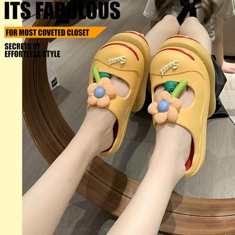 FBAShop รองเท้าแตะแฟชั่นนุ่มนิ่มทรงหัวโต รองเท้าน้ำหนักเบาไม่หนักเท้าวัสดุยางนิ่มใส่สบายเท้ามาก สีสันสดใสใส่แล้วน่ารัก