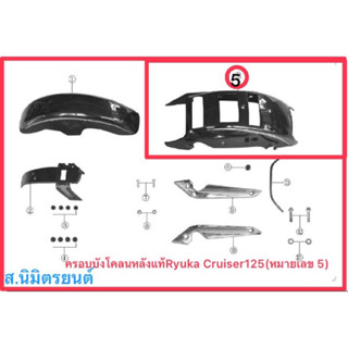 ครอบบังโคลนหลังสีดำแท้RyukaCruiser-125