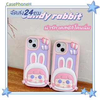 🚚จัดส่ง24ชม🚚เคสไอโฟน11 12 13 14 Pro น่ารัก สาวน้อยหูกระต่าย เคสซิลิโคนนิ่ม พาสะดวก ป้องกันการตก Case for iPhone14 เคส