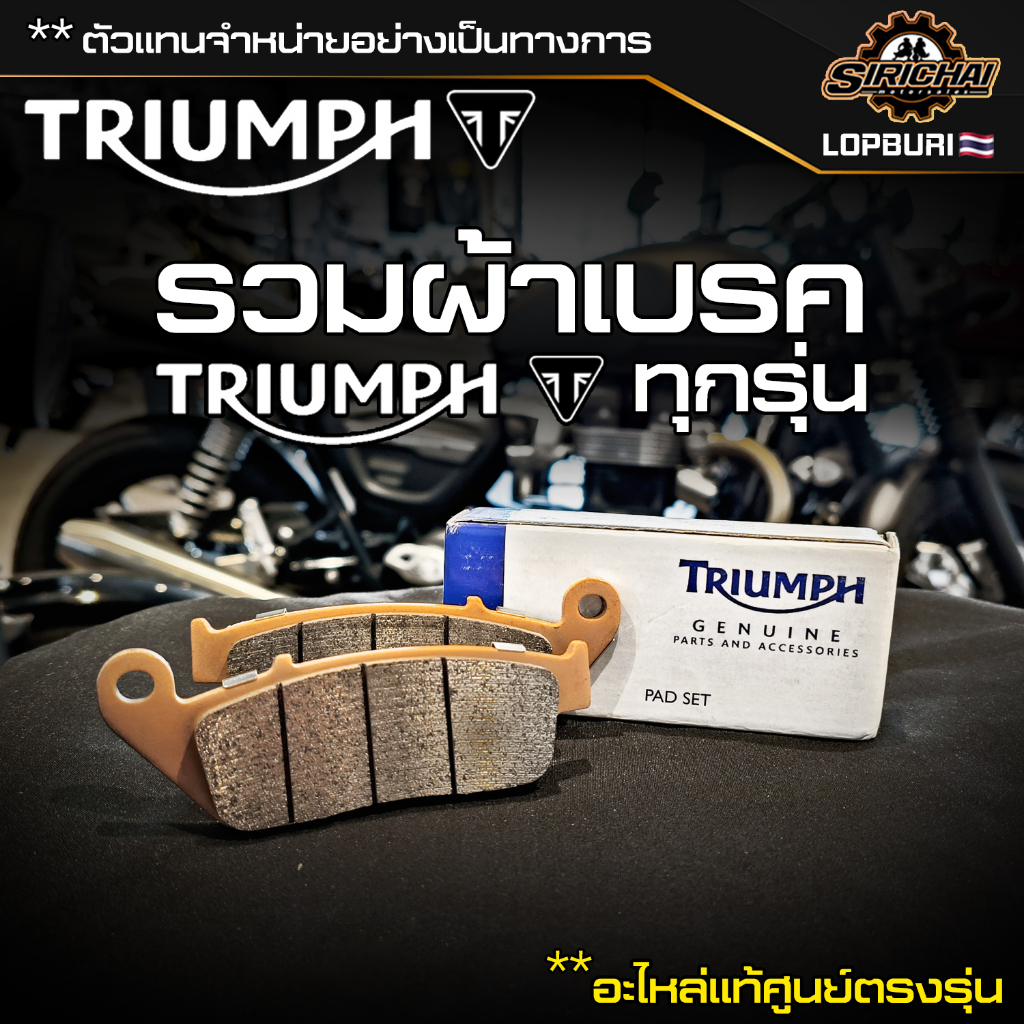 รวม ผ้าเบรค Triumph อะไหล่แท้ศูนย์ ตรงรุ่น T100 / T120 / SCRAMEBLER / BOBBER
