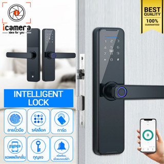 Intelligent Lock Tuya ล็อคประตูอัจฉริยะ FingerPrint,Password,Card,Key,App สแกนลายนิ้วมือ รหัส กุญแจ แอพ / ร้าน icamera