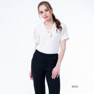 AMILA Blouse AM-B1022 โดบี้ แขนสั้น IGPU23-4