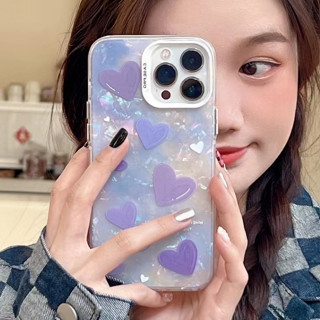 💎จัดส่งภายใน24ชม💎เคสไอโฟน สำหรับ for iPhone 11 13 14 Soft Case 12 Pro Max case รูปหัวใจ ป้องกันการตก เคสโทรศัพท์