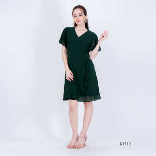 AMILA Dress AM-D1113 ชิฟฟอนชีราเม้นท์ แขนสั้น IGPU23-4