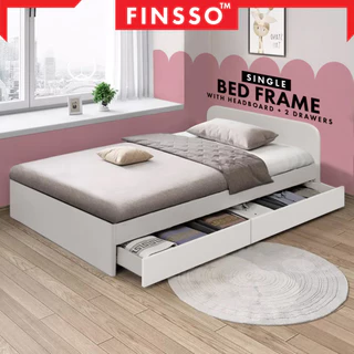 🏮รับประกัน 1 ปี🏮💐Finsso💐:เตียงนอน เตียงไม้ เตียง 3 ฟุตพร้อมลิ้นชัก รุ่นคลาสสิค เตียงซ้อน 2 ชั้น เตียงนอน 3 ฟุต Snow Bed