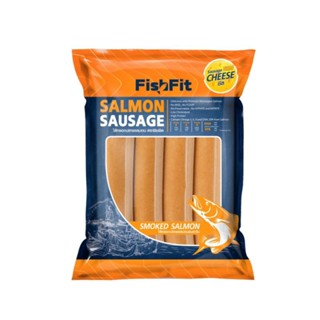 Fishfit Salmon Sausage ไส้กรอกปลาแซลมอน คีโต รสชีส ( ส่งแช่เย็น  ) ไร้แป้ง ไร้ผงชูรส ไร้สารกันเสีย