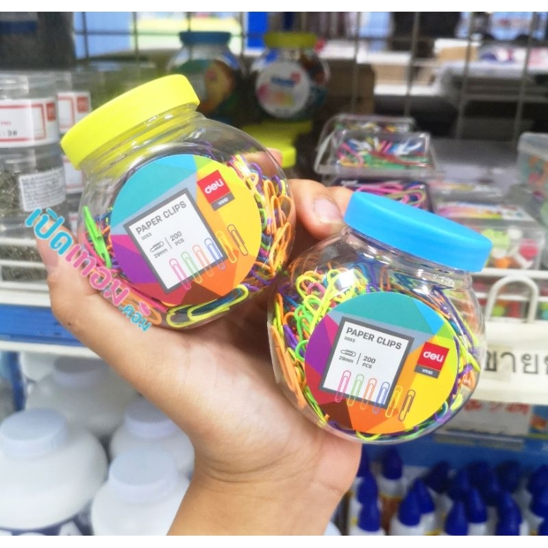 ลวดเสียบ​ ลวด​เสียบ​กระดาษ​ Deli​ รุ่น​ 0053 ขนาด​ 29​ มม.​ จำนวน​ 200​ ชิ้น/กระปุก​