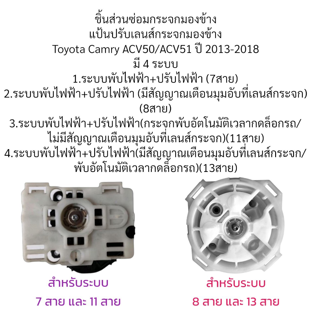 แป้นปรับเลนส์กระจกมองข้าง Toyota Camry ACV50/ACV51 ปี 2013-2018