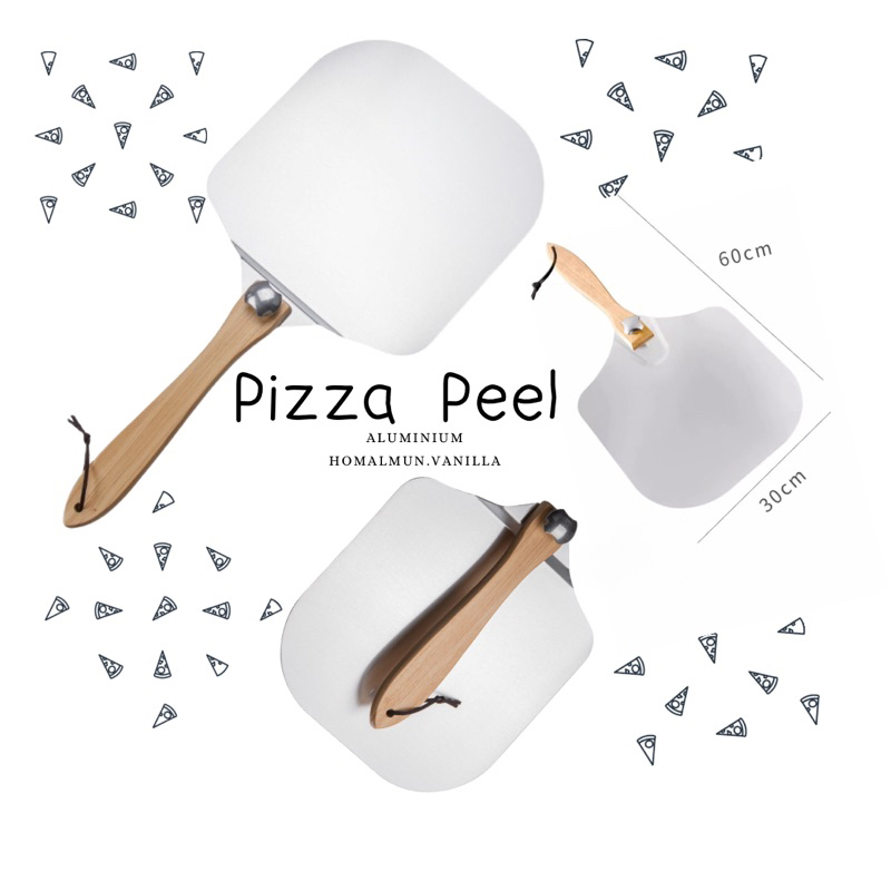 ไม้พายตักพิซซ่า pizza peel สามารถหมุนเก็บด้ามได้