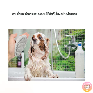 ใหม่ แปรงอาบน้ำสุนัข แปรงอาบน้ำกำจัดขนนวดตัวไม่ทำร้ายผิวหนัง E019