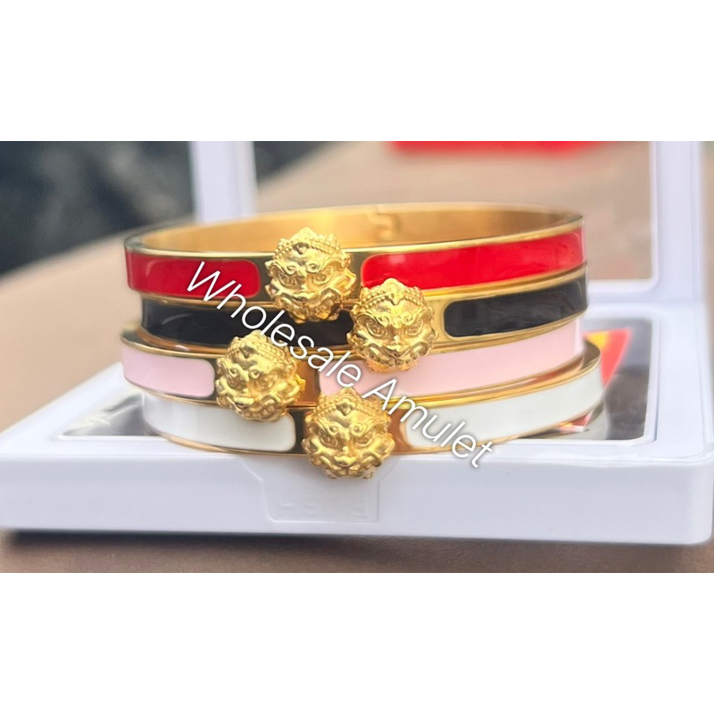 กำไลพระราหูลสีทอง มี4สี แดง ชมพู ดำขาว รอบวง57mm
