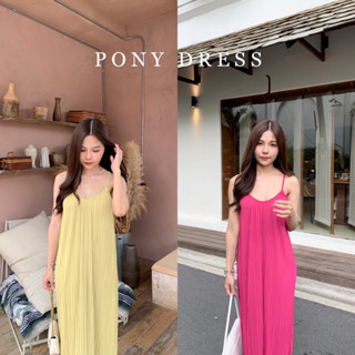 Pony dress เดรสพลีทยาว