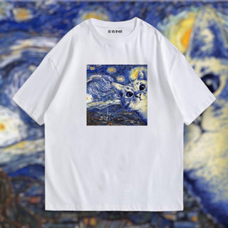 เสื้อยืดสกรีนลาย cat starry night 🌌