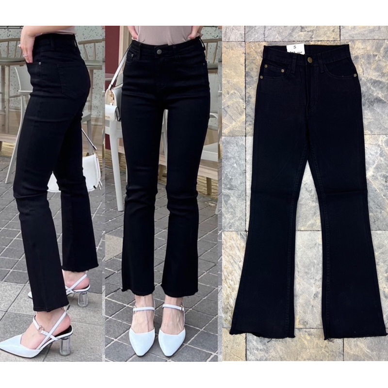 งานสวย S~40 สีเข้ม/ดำ กางเกงขาม้าเล็กผ้ายืดมีไซส์ใหญ่