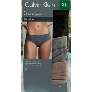 กางกเงในสตรี CK Calvin Klein แพ็ค 3 ชิ้น Hipster ผ้านุ่มสวมใส่สบาย คละสี size XL from USA