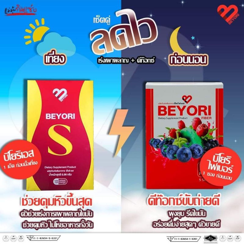 BEYORI บิโยริเอส / ไฟเบอร์ / โกโก้ / กาแฟ แม่มุ้ยกินแซ่บ ของแท้ %