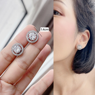 [หนีบ, เจาะ] ต่างหู✨ เพชร cz ติดหู  ใส่ออกงาน ต่างหูหนีบเจ้าสาว งานเพชรสวย มีทั้งเจาะและหนีบ ต่างหูหนีบสำหรับคนไม่เจาะหู