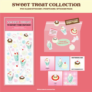 Sweet Treat Collection 🍮 สติกเกอร์ไดคัท กันน้ำ เคลือบโฮโลแกรม และโปสการ์ด