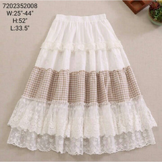 japanese styled lace skirt กระโปรงลายสก๊อต+ลูกไม้ งานญี่ปุ่น