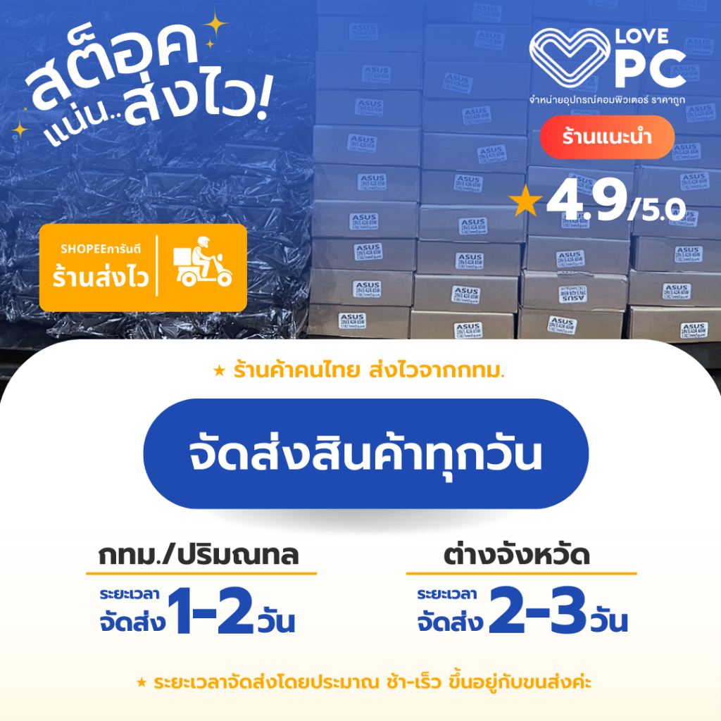 อะแดปเตอร์โน๊ตบุ๊ค Acer 19V3.42A(65W)*หัวขนาด3.0x1.1mm.[พร้อมสายไฟAC Power]Swift3 SF314-41 SF314-42 SF314-52  V13 V3-371