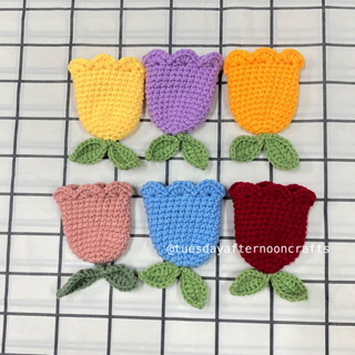 🌷 ที่ใส่กุญแจ ทิวลิป โครเชต์ Key Cover Crochet ไหมพรม มีหลายสี เลือกก่อนได้ค่ะ