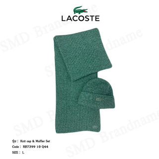 Lacoste เซ็ทหมวกผ้าพันคอ รุ่น Knit cap &amp; Muffler Set Code: RB7399 10 Q44