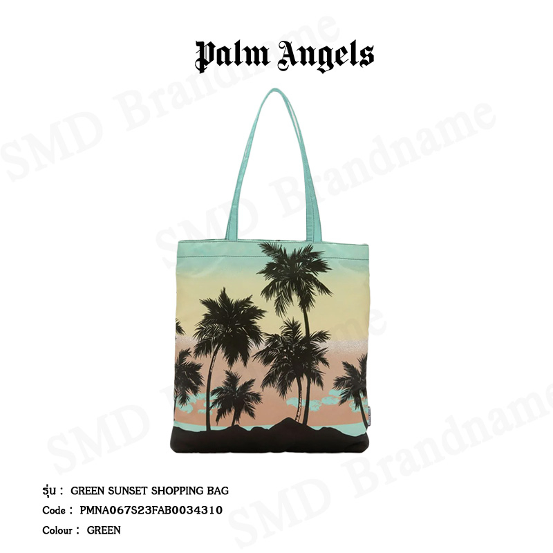 Palm Angels กระเป๋าช้อปปิ้ง รุ่น Green Sunset Shopping Bag Code: PMNA067S23FAB0034310