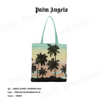 PALM ANGELS กระเป๋าช้อปปิ้ง รุ่น GREEN SUNSET SHOPPING BAG Code: PMNA067S23FAB0034310