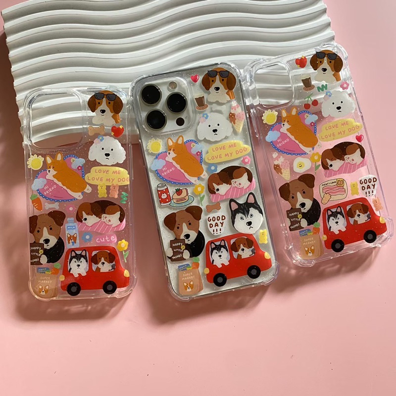 เคสสติ้กเกอร์ ลายน้องหมา เคลือบเรซิ่น