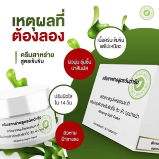 ครีมสาหร่ายสูตรต้นตำหรับ🧖‍♀รักษาฝ้า กระ สิว ทุกชนิด ทาก่อนนอน แพ้ง่ายใช้ได้🍀สารสกัดสาหร่ายแท้ 💯%🍀ล๊อตใหม่