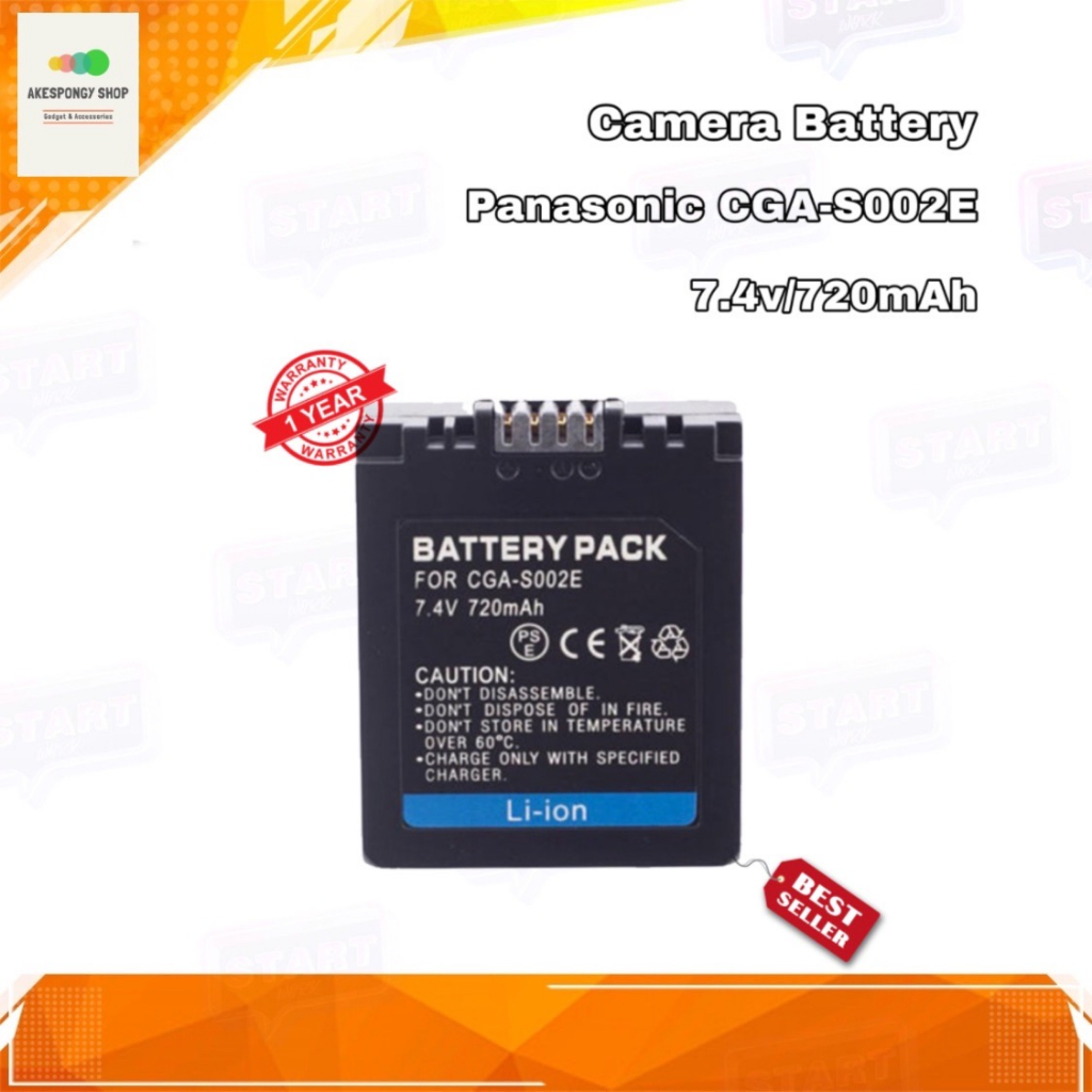 แบตกล้อง Camera Battery Panasonic CGA-S002 / CGA-S002E / DMW-BM7 (7.4v/720mAh) Li-ion Battery รับประ