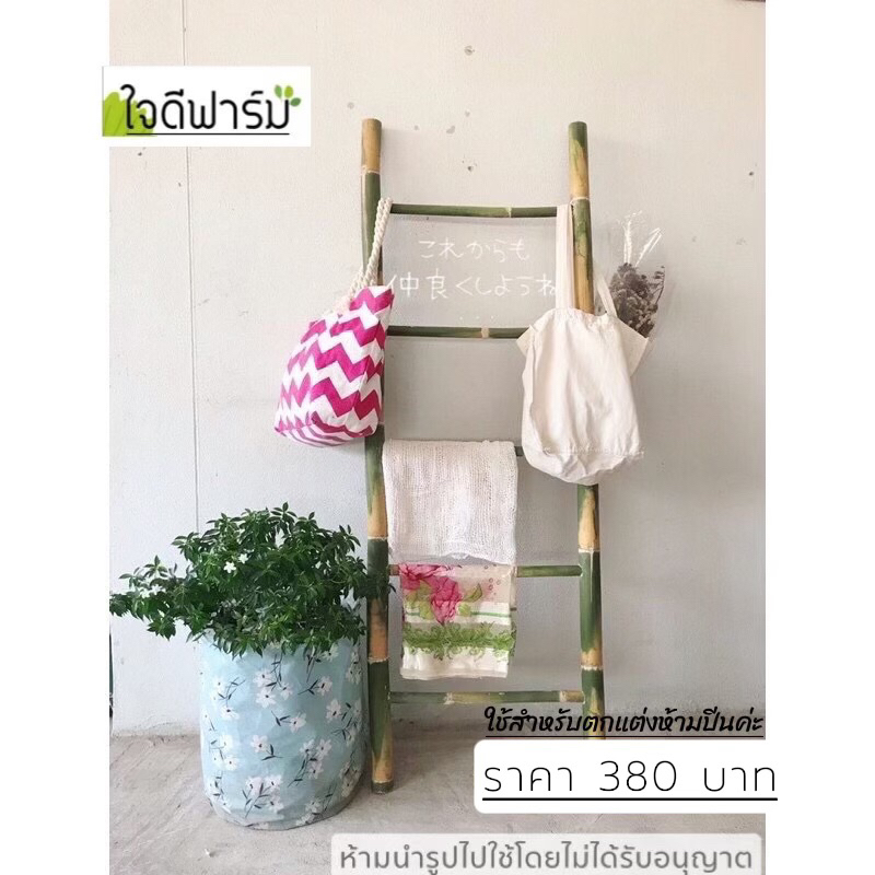 บันไดไม้ไผ่ขนาดใหญ่, บันไดพาดผ้า(ห้ามปีน) ขนาด 150 x 50 ซม.ราคา380