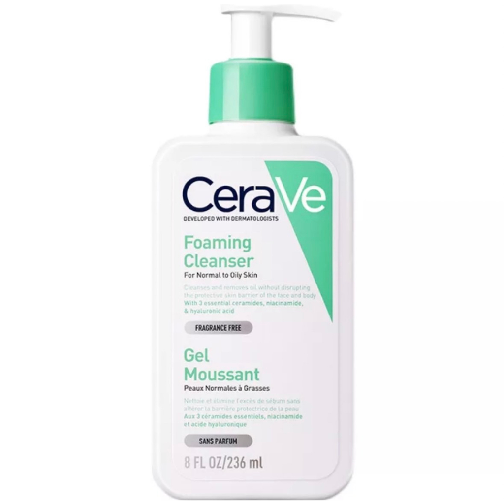 👌เซราวี CERAVE Foaming Cleanser 236ml โฟมล้างหน้า Cerave Cleanser เซราวี โฟมมิ่ง คลีนเซอร์ โฟมล้างหน