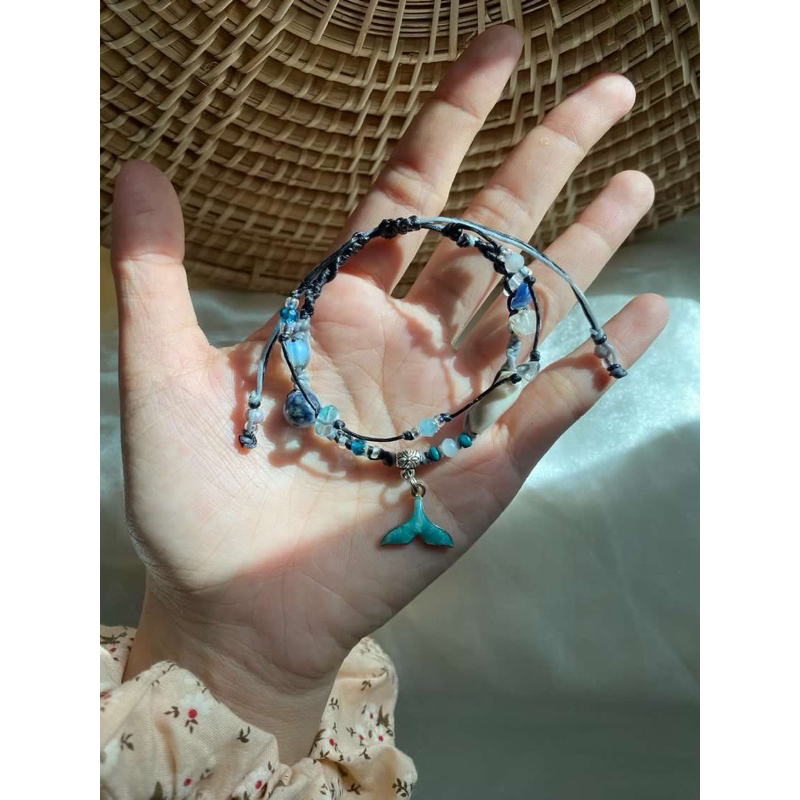 กำไลข้อมือเชือกถัก handmade ทำมือ (whale)