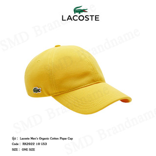 Lacoste หมวกแก๊ป  รุ่น  Mens Organic Cotton Pique Cap Code: RK2022 10 US3