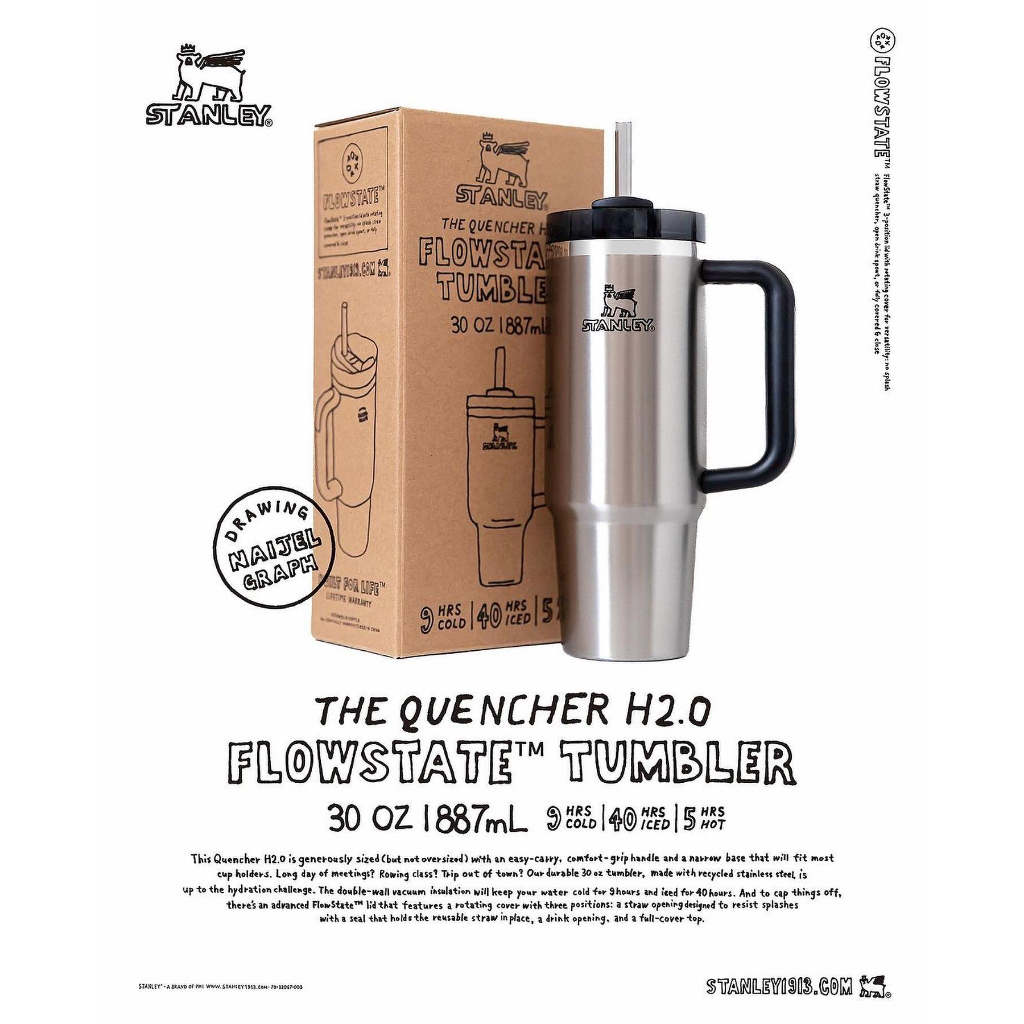 กระบอกน้ำ Stanley x Naijel Graph รุ่น Quencher 2.0 ขนาด 30oz Special Package ของใหม่ ยังไม่ได้แกะกล่
